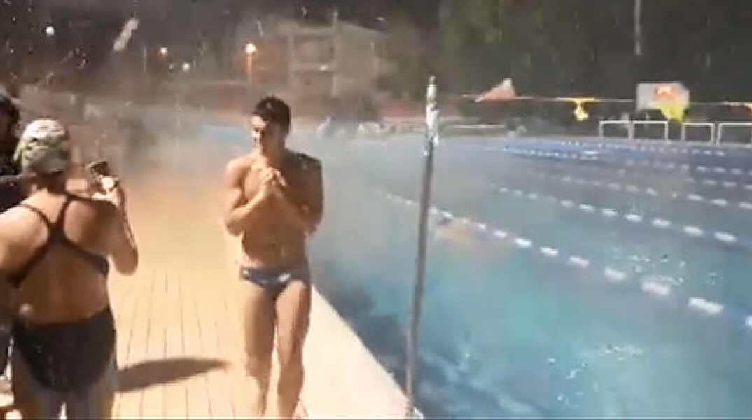 Προπόνηση σε ανοικτή προπόνηση με χιόνι