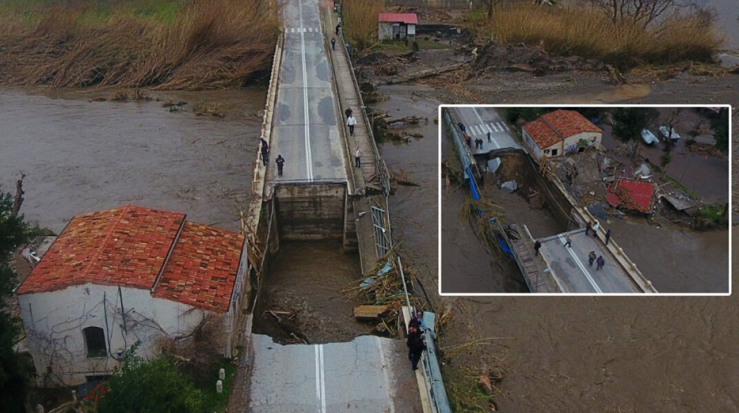 Κατέρρευσε η γέφυρα του Πλατανιά