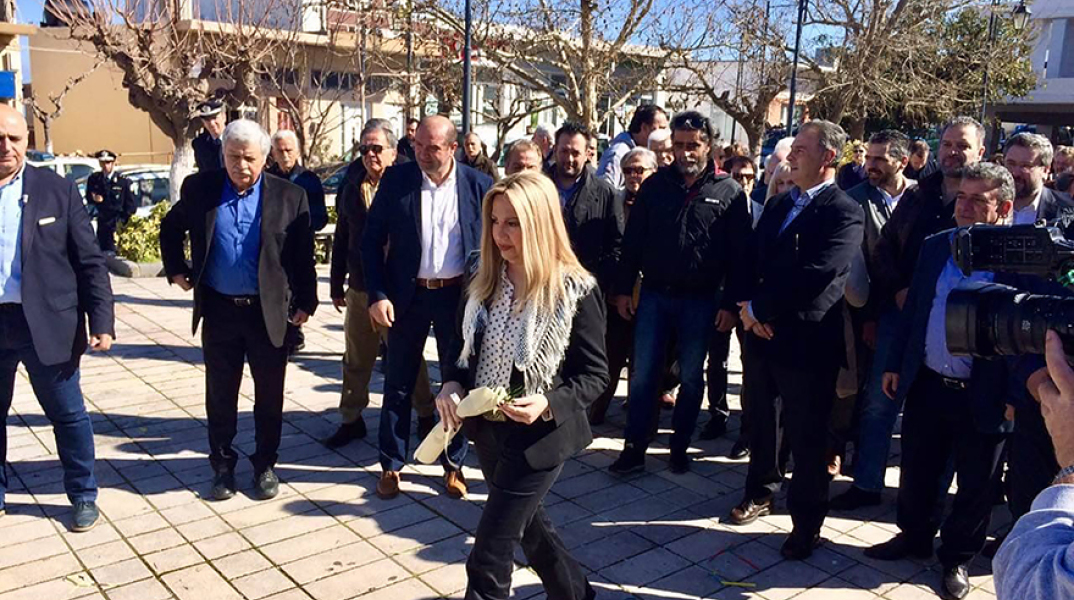 Η Φώφη Γεννηματά στο Μνημείο Ολοκαυτώματος στα Ανώγεια