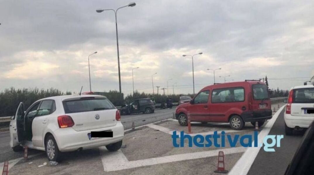 Καραμπόλα στην οδό Λαγκαδά στη Θεσσαλονίκη