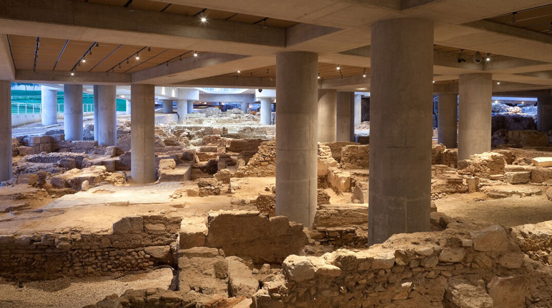 Άποψη της αρχαιολογικής ανασκαφής στη βάση του Μουσείου