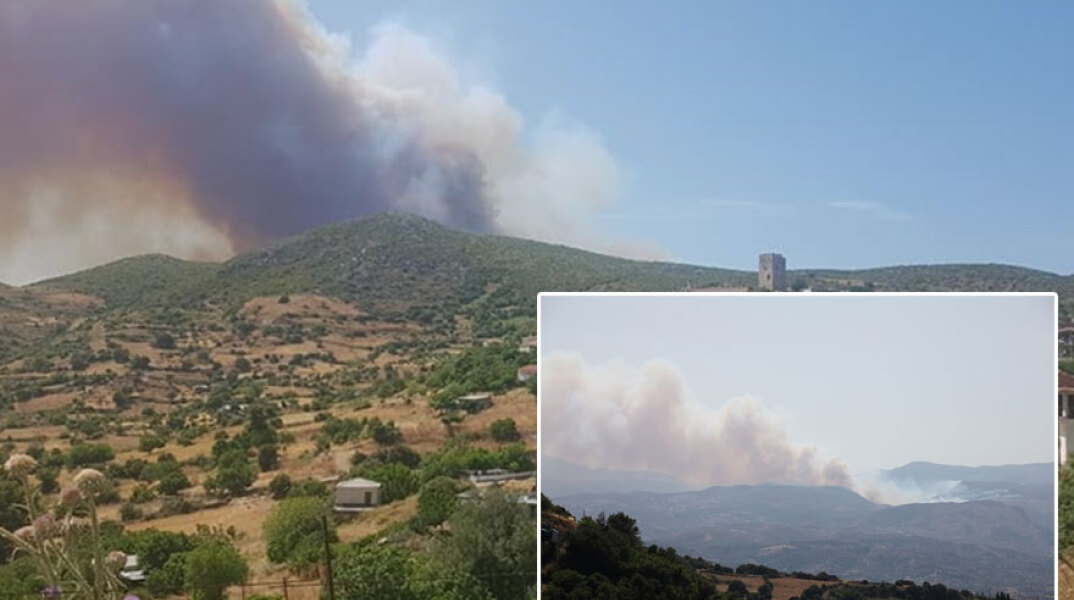 Εύβοια: Μεγάλη πυρκαγιά στην περιοχή Μανίκια