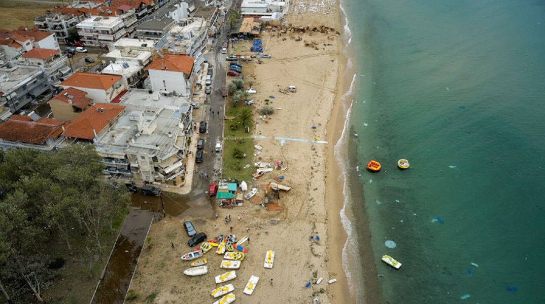 Καταστροφές στη Σωζόπολη Χαλκιδικής - Πανοραμική εικόνα