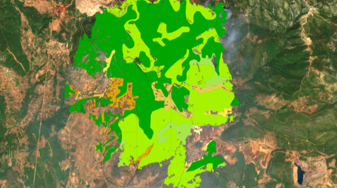 Χαρτογράφηση της φωτιάς στην Εύβοια