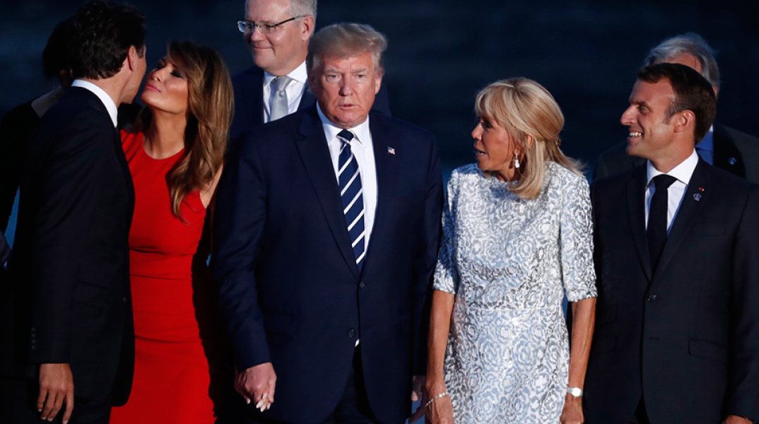 Τζάστιν Τριντό, Μελάνια και Ντοναλντ Τραμπ, Μπριζίτ και Εμανουέλ Μακρόν στους G7