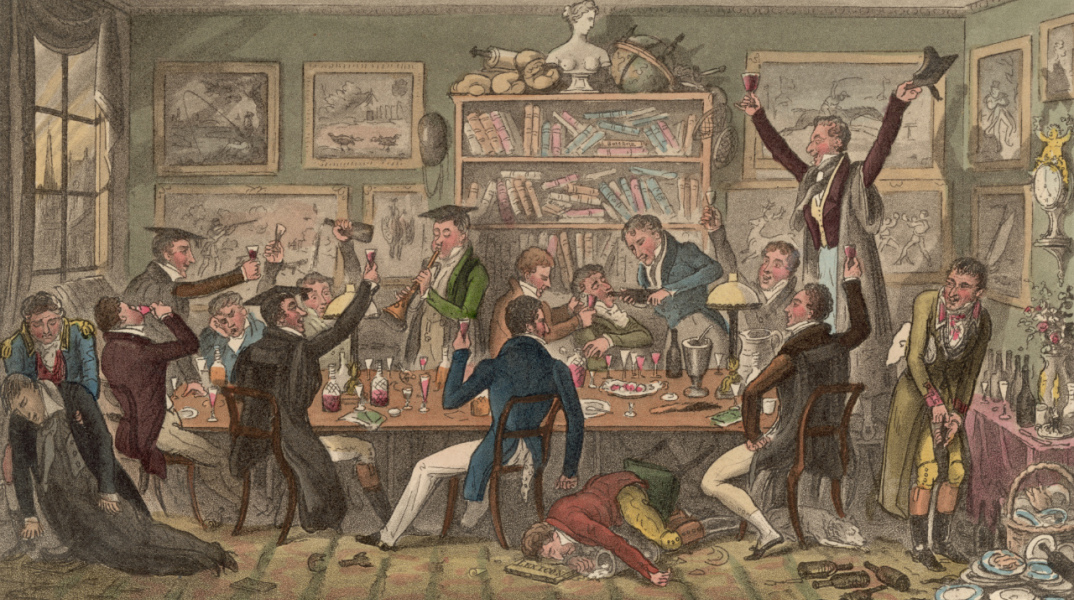 1824: Oxford undergraduates on a latenight drinking escapade