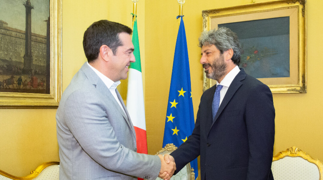Αλέξης Τσίπρας - πρόεδρος του Ιταλικού Κοινοβουλίου Ρομπέρτο Φίκο
