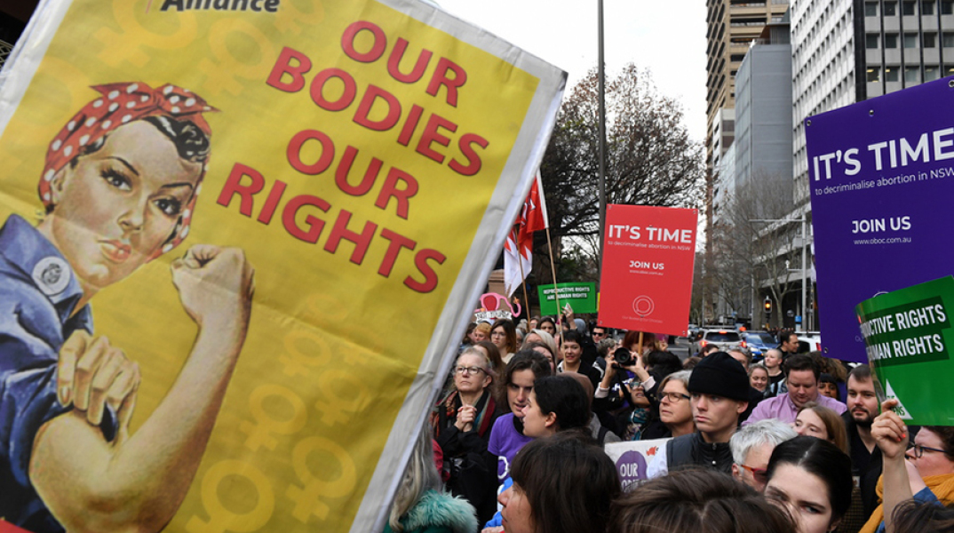 Διαδηλωτές υπέρ των αμβλώσεων