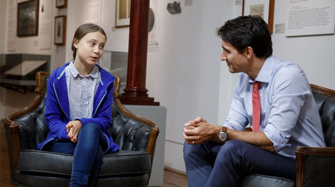 Ο Τριντό συναντήθηκε με την Γκρέτα Τούνμπεργκ