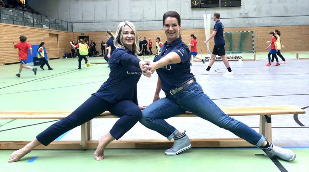 Η Νάντια Κομανέτσι με την Κατερίνα Βιτ