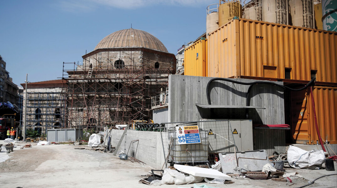 ΘΕΣΣΑΛΟΝΙΚΗ ΜΕΤΡΟ ΘΕΣΣΑΛΟΝΙΚΗΣ ΕΡΓΑΣΙΕΣ ΣΤΑΘΜΟΣ ΒΕΝΙΖΕΛΟΥ ΕΡΓΑΤΕΣ ΑΡΧΑΙΑ