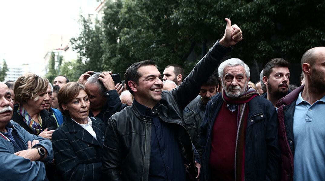 Ο Αλέξης Τσίπρας στην πορεία του Πολυτεχνείου