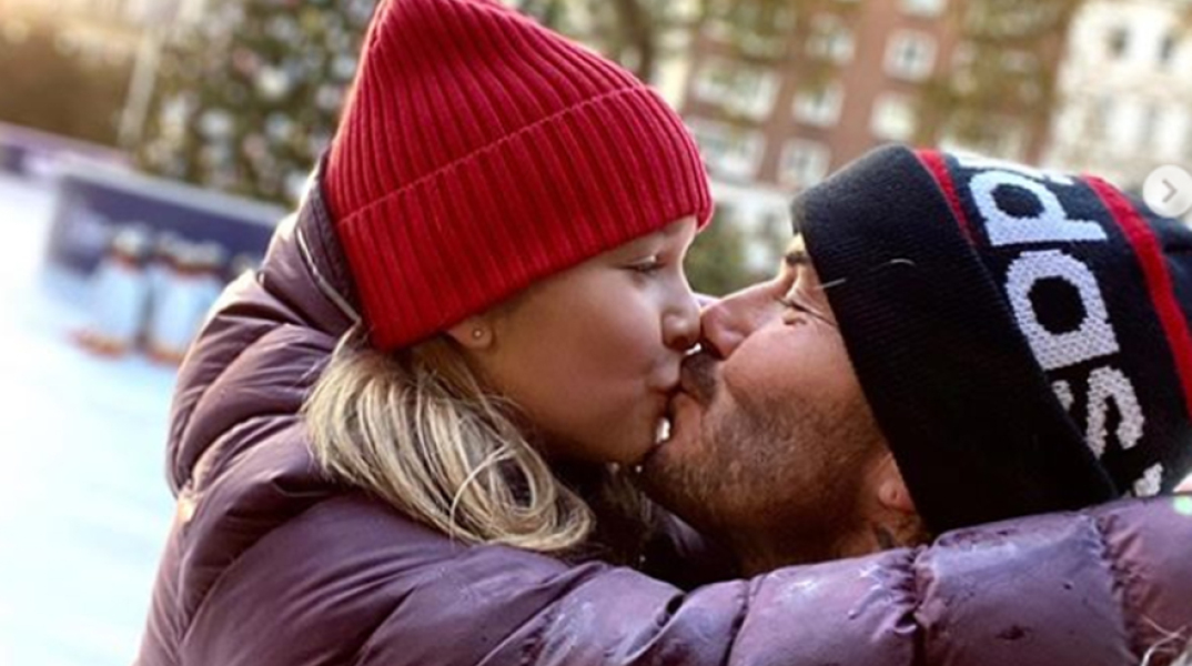 Ο Ντέιβιντ Μπέκαμ με την κόρη του Χάρπερ 