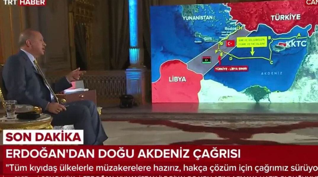 Σε ρόλο… παρουσιαστή ο Ερντογάν, έφτιαξε δική του υφαλοκρηπίδα