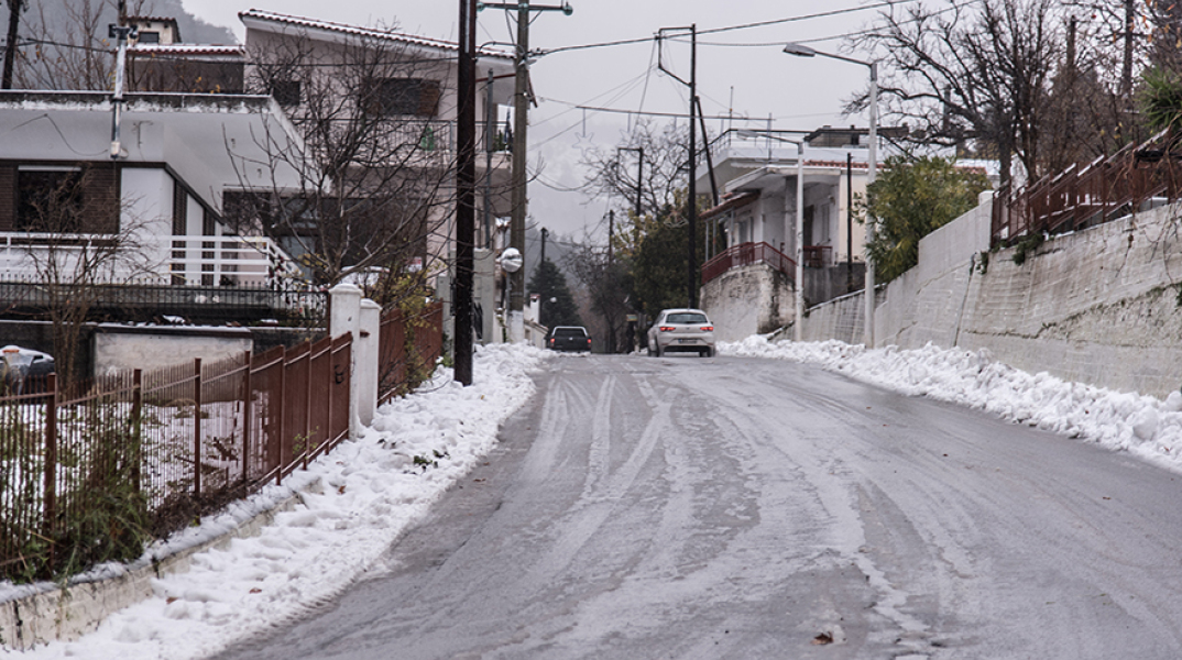 Ο χιονιάς στην Εύβοια