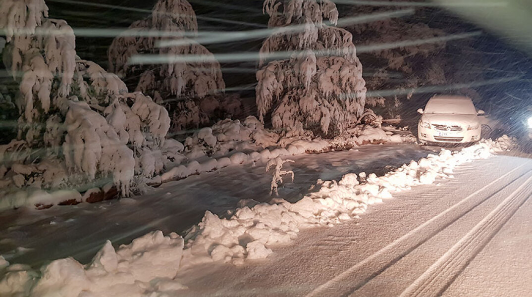 Χιονόπτωση στις Αφίδνες