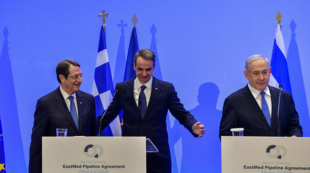 Τελετή υπογραφής της διακρατικής συμφωνίας για τον East Med μεταξύ Ελλάδας, Κύπρου και Ισραήλ