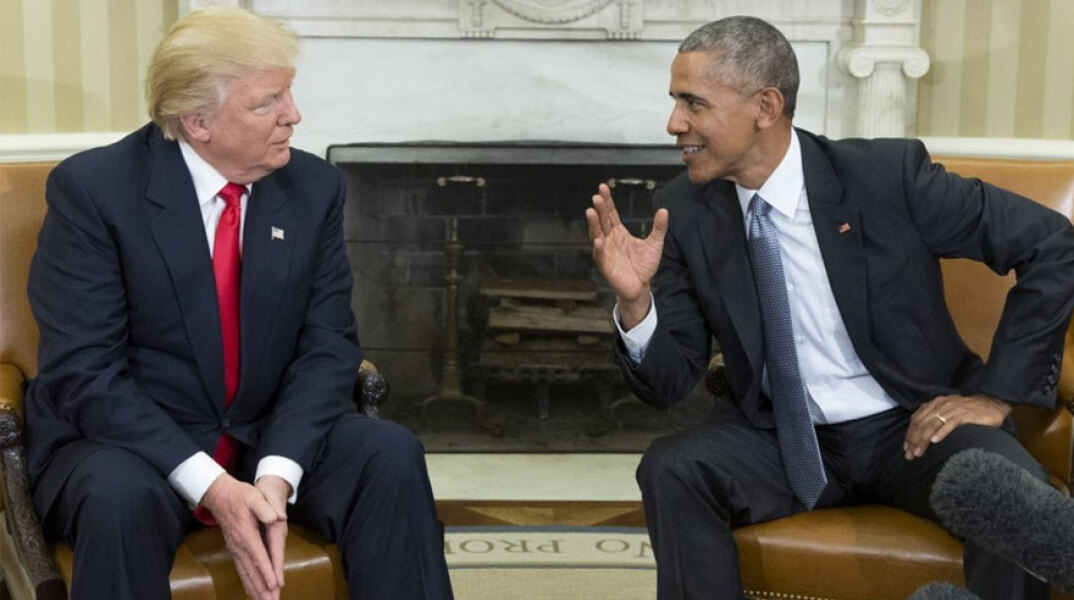 Ντόναλντ Τραμπ και Μπαράκ Ομπάμα στον Λευκό Οίκο