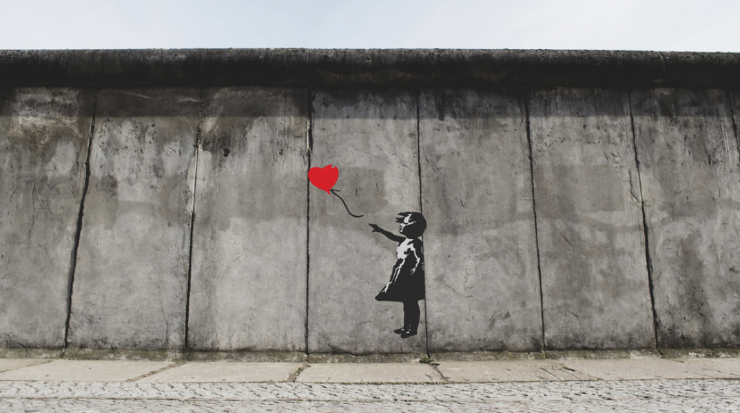 Girl with Balloon, wall artwork