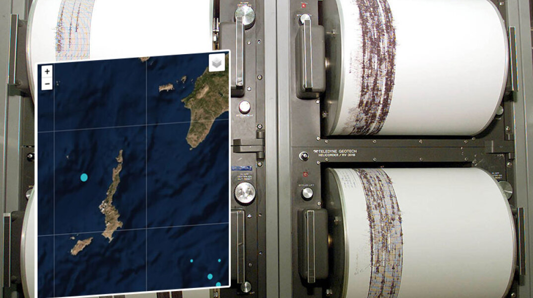 Σεισμός 4,8R ανοικτά της Καρπάθου/Χάρτης με το επίκεντρο