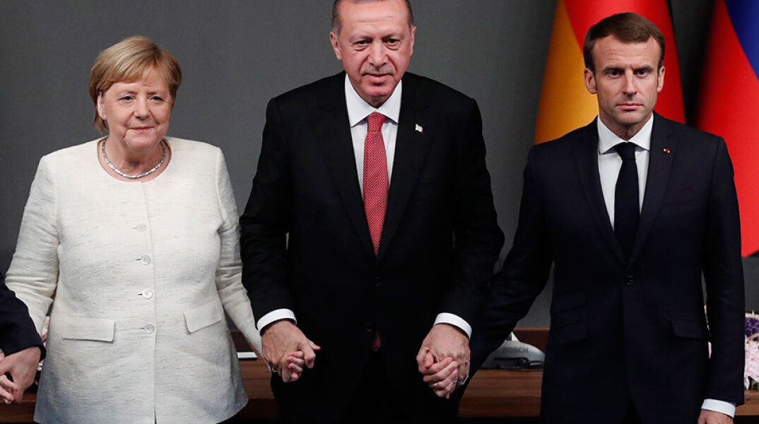 Άνγκελα Μέρκελ - Ρετζέπ Ταγίπ Ερντογάν - Εμανουέλ Μακρόν