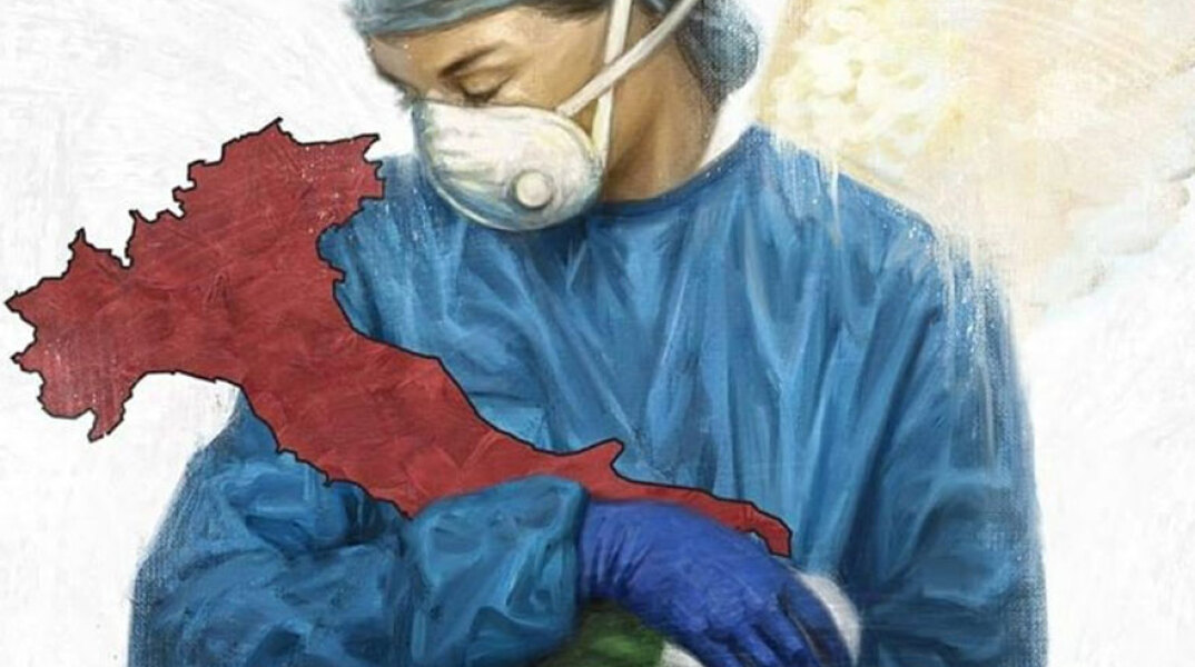 Η φωτογραφία με τη γιατρό που κρατά στην αγκαλιά της την Ιταλία και έχει γίνει viral