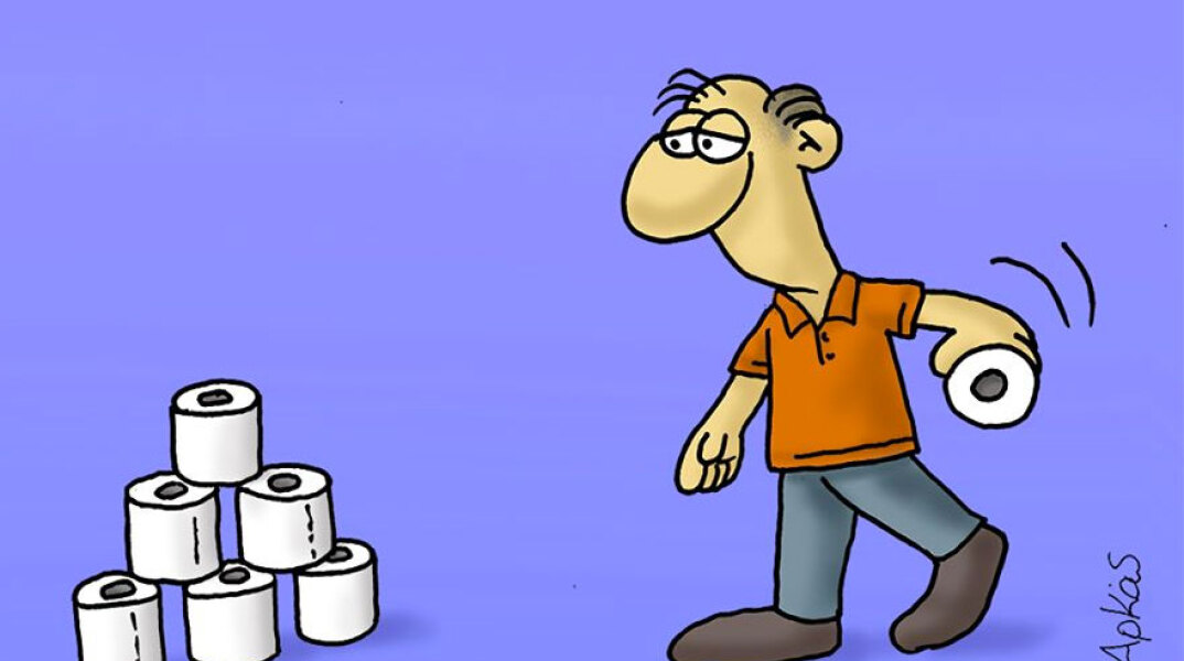 Το σκίτσο του Αρκά για τον κορωνοϊό και το χαρτί υγείας