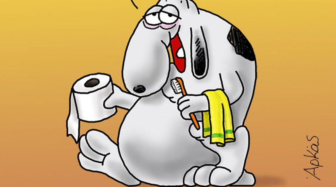 Κορωνοϊός: Ο Αρκάς μάς λέει «καλημέρα» με νέο σκίτσο για το χαρτί υγείας