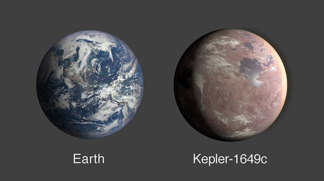 Σύγκριση Γης-Kepler-1649c 