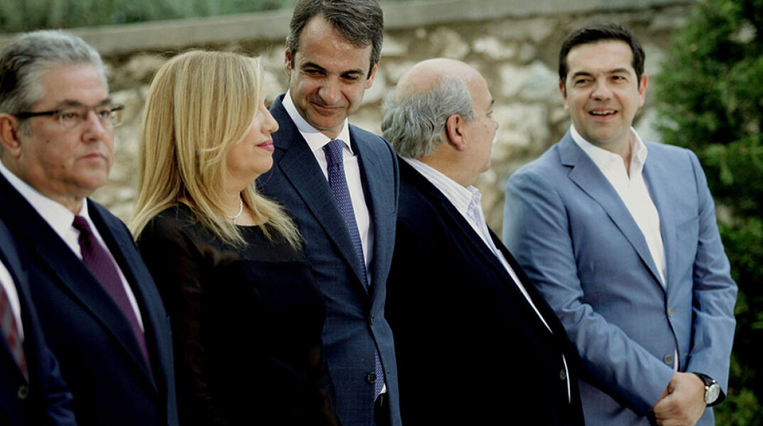 Δ. Κουτσούμπας - Φ. Γεννηματά - Κ. Μητσοτάκης - Ν. Βούτσης - Α. Τσίπρας