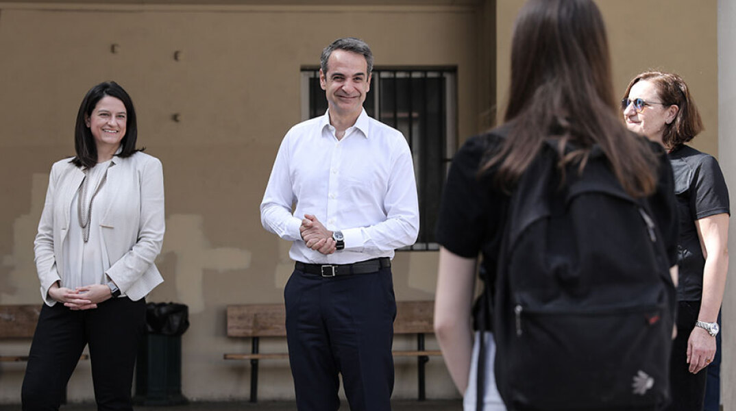 Ο Κυριάκος Μητσοτάκης στο 7ο Γυμνάσιο Αθηνών