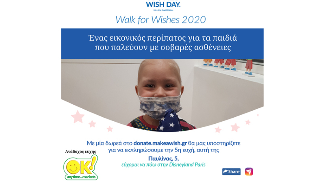 Τα ΟΚ! Anytime Markets στηρίζουν τον εικονικό περίπατο του Make-a-Wish