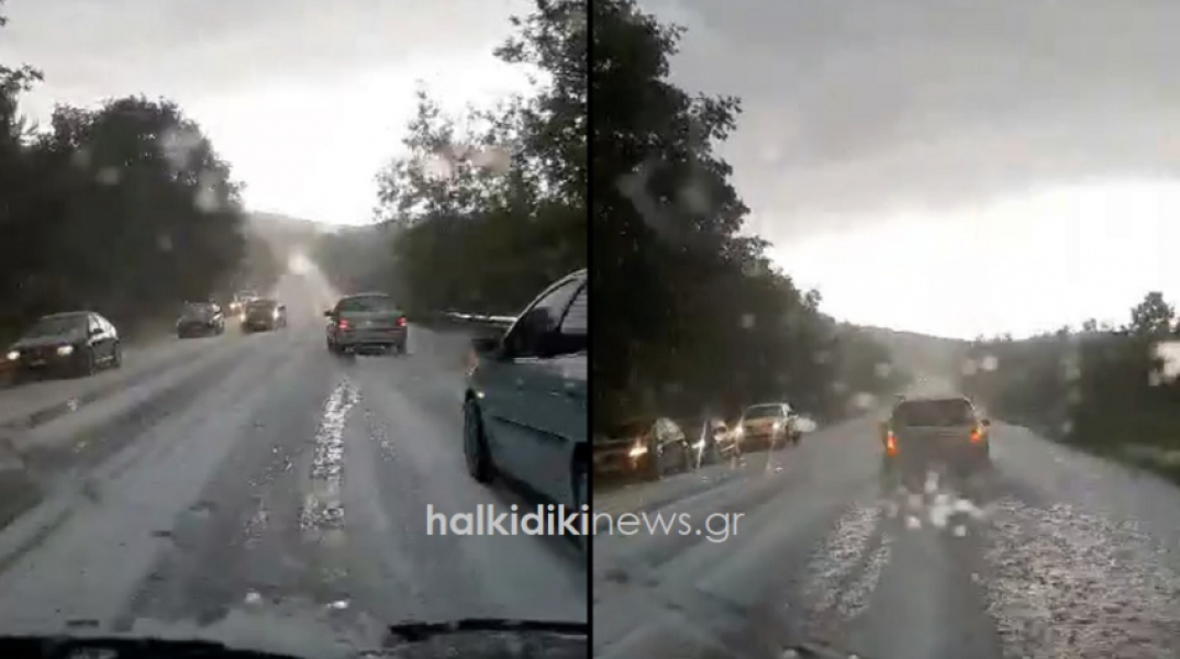 Χαλάζι στη Χαλκιδική