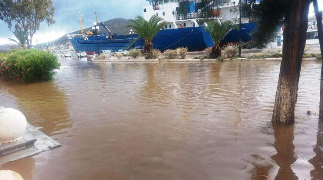 Σε κατάσταση έκτακτης ανάγκης κηρύχθηκε η Λέρος μετά την κακοκαιρία/