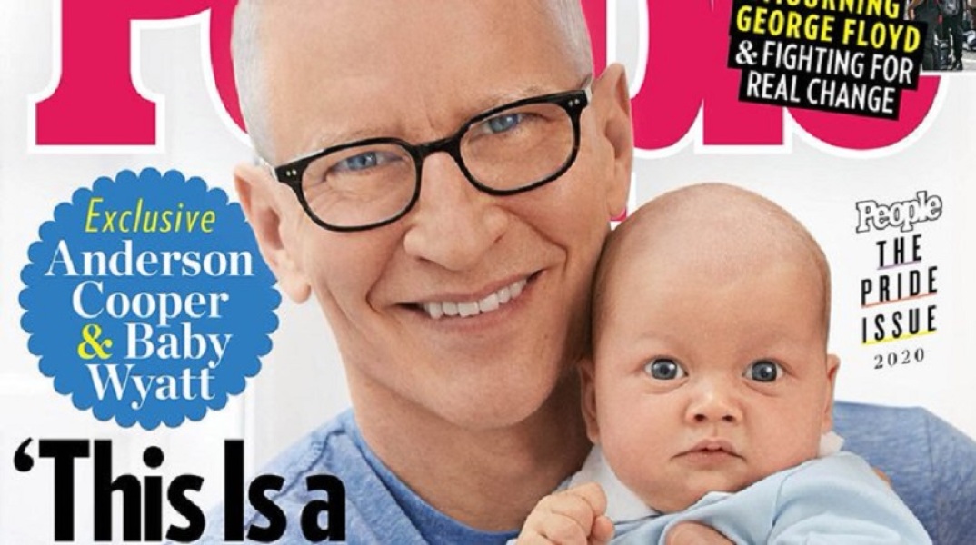 Το εξώφυλλο του Άντερσον Κούπερ με τον γιο του