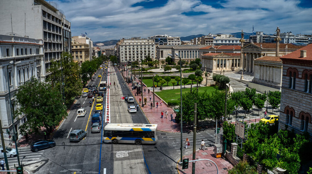Μεγάλος Περίπατος της Αθήνας - Πιλοτική εφαρμογή - Άποψη της Πανεπιστημίου