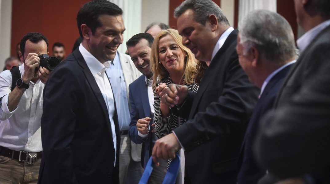 Αλέξης Τσίπρας - Πάνος Καμμένος - Νίκος Παππάς 