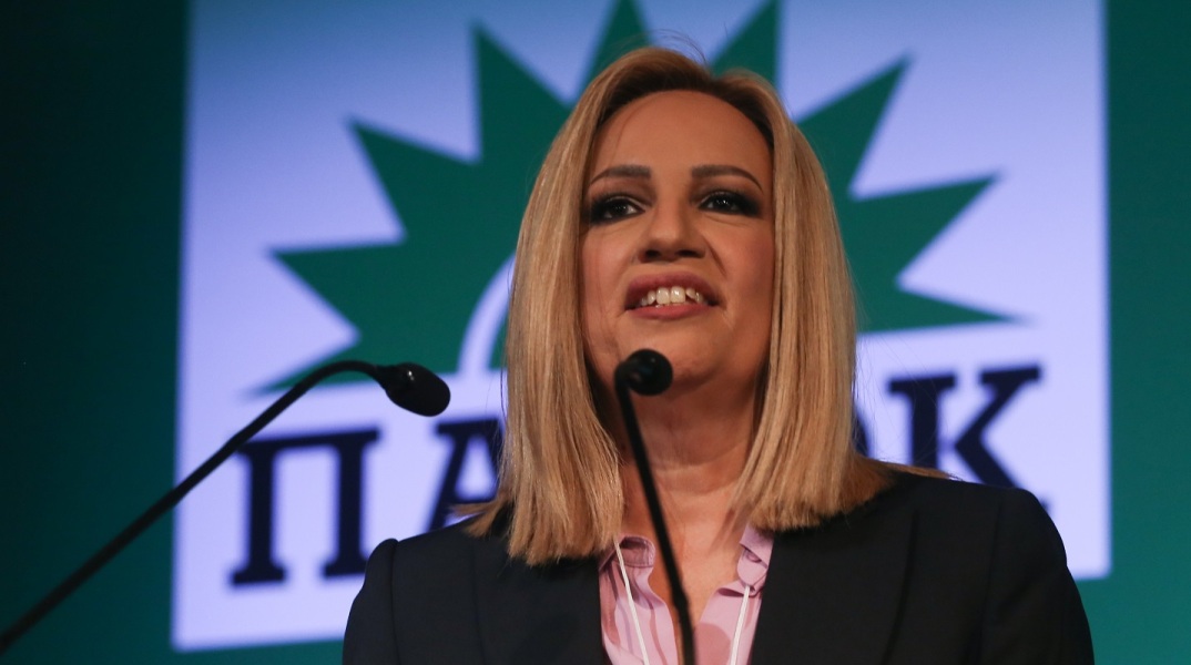 Στιγμιότυπο από ομιλία της Φώφης Γεννηματά 