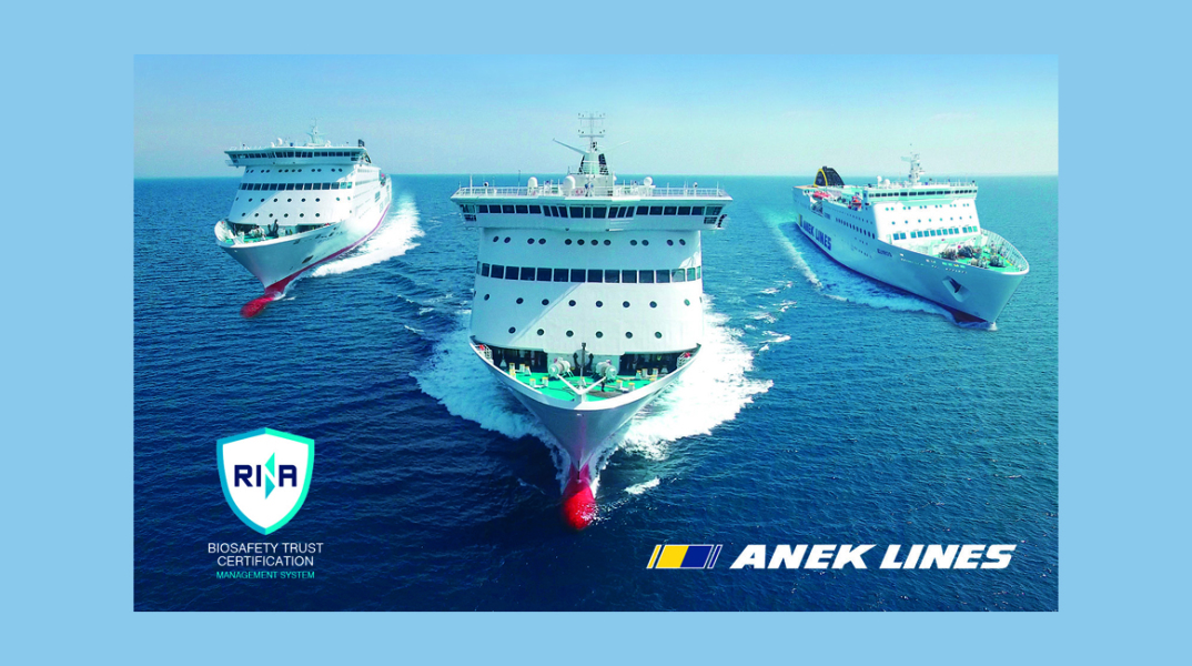 ANEK LINES: Biosafety Trust Certification από τον RINA  για ασφαλές ταξίδι έναντι της εξάπλωσης του COVID 19