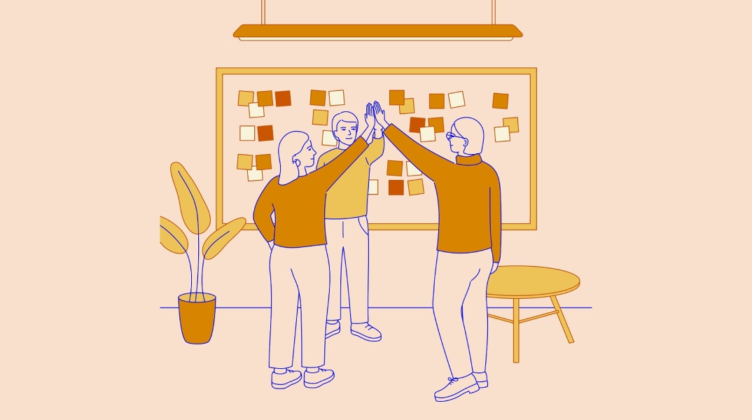 Εικονογράφηση - Αγόρια και κορίτσια σε γραφείο