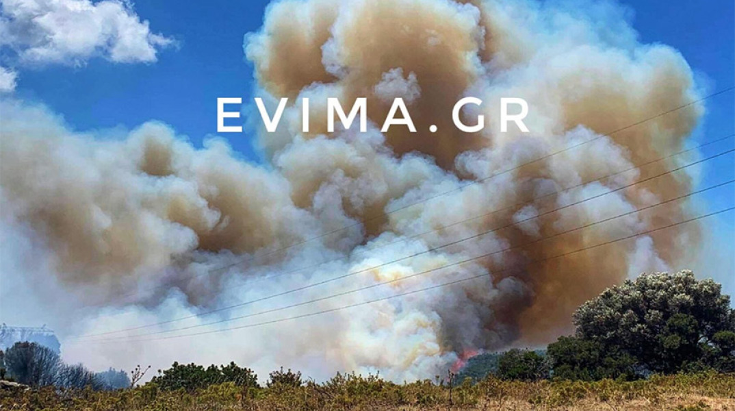 Εύβοια - Φωτιά: Εκκενώθηκε προληπτικά οικισμός στην Κάρυστο 