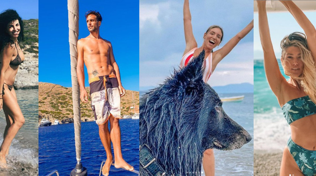 Μαρία Σολωμού, Γιάννης Δρυμωνάκος, Αθηνά Οικονομάκου, Βάσια Κωσταρά σε διακοπές