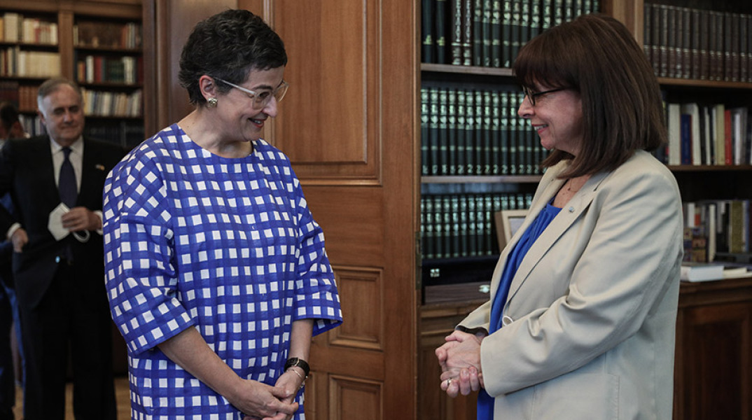 ΑΘΗΝΑ - ΣΥΝΑΝΤΗΣΗ ΤΗΣ ΠτΔ ΚΑΤ. ΣΑΚΕΛΛΑΡΟΠΟΥΛΟΥ ΜΕ ΤΗΝ ΥΠΕΞ ΤΗΣ ΙΣΠΑΝΙΑΣ Α. Γ. ΛΑΓΙΑ 