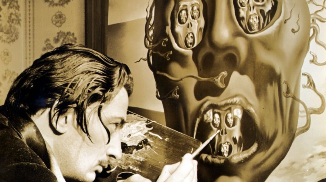 Eric Schaal, Salvador Dalí painting The Face of War, 1941
