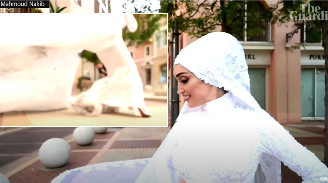 Έκρηξη στη Βηρυτό: Δραματικές στιγμές με νύφη που παρασύρεται από το ωστικό κύμα την ώρα της γαμήλιας φωτογράφισης