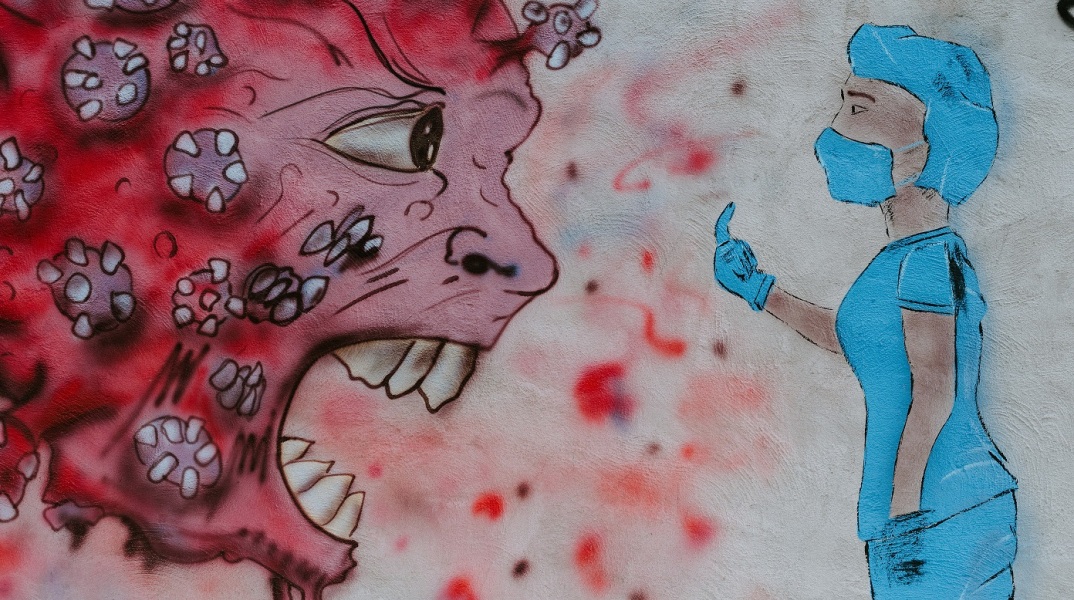 Τοιχογραφία για τον κορωνοϊό