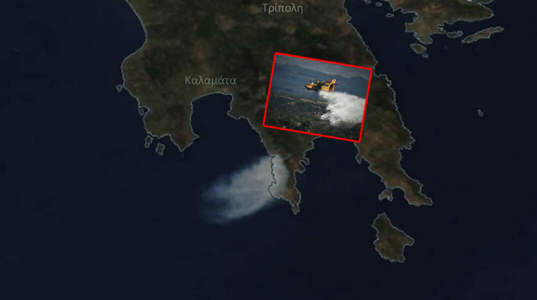 Δορυφόρος κατέγραψε από το Διάστημα τη μεγάλη φωτιά στην Ανατολική Μάνη
