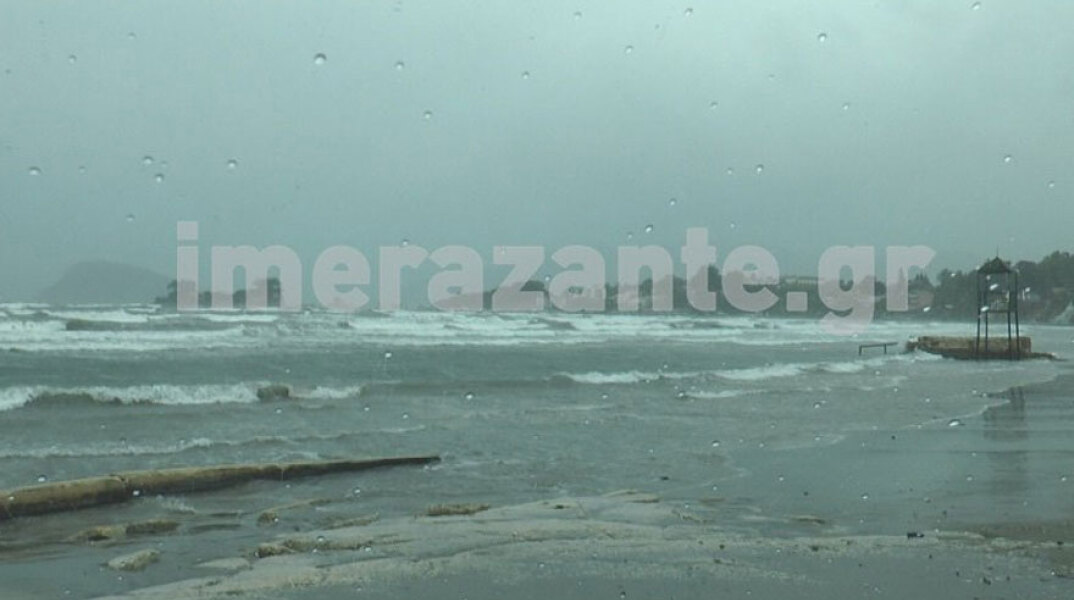 Καταιγίδες και θυελλώδεις άνεμοι στη Ζάκυνθο, καθώς πλησιάζει η κακοκαιρία «Ιανός»