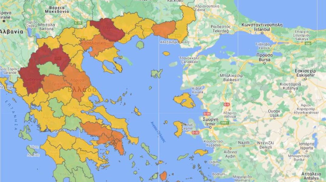 Υγειονομικός χάρτης για τον κορωνοϊό