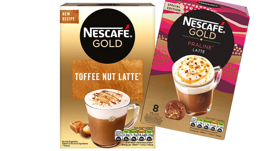 Δώστε άλλη γεύση στον χειμώνα σας, με τα νέα limited edition Nescafé Gold Toffee Nut Latte και Praline Latte.